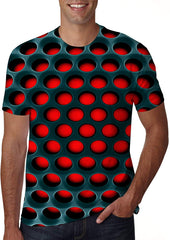 Unisex 3D Creative Print Short Sleeve T Shirt Casual Graphic Tees Honeycomb