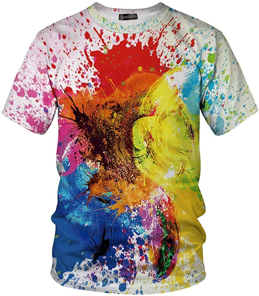 Unisex Men Women Casual 3D Printed Short Sleeves Couple T Shirt Tee LYT001 Lyt008 white
