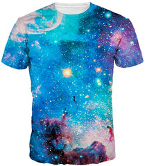 Unisex 3D Cartoon Printed T Shirt Short Sleeve Funny Couple Tees Galaxy