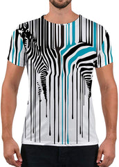 Unisex Fashion 3D Print T Shirts Funny Graphics Pattern Crewneck Short Sleeve Tees for Mens Womens Zebra Stripes