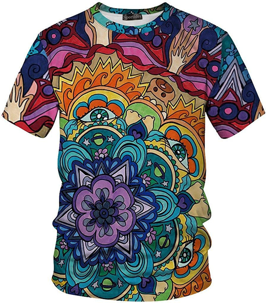 Unisex Men Women Casual 3D Printed Short Sleeves Couple T Shirt Tee LYT001 Lyt012 multicolor