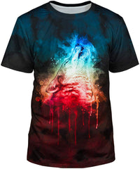 Unisex 3D Realistic Printed Casual Short Sleeve T Shirts Black49