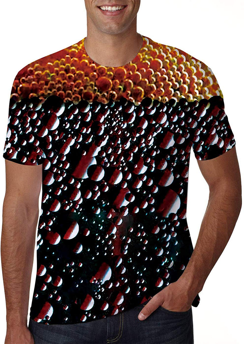 Unisex 3D Creative Print Short Sleeve T Shirt Casual Graphic Tees 3d Beer