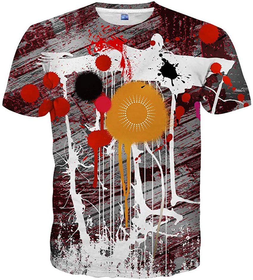 Unisex 3D Printed Short Sleeve Top T Shirts Red35