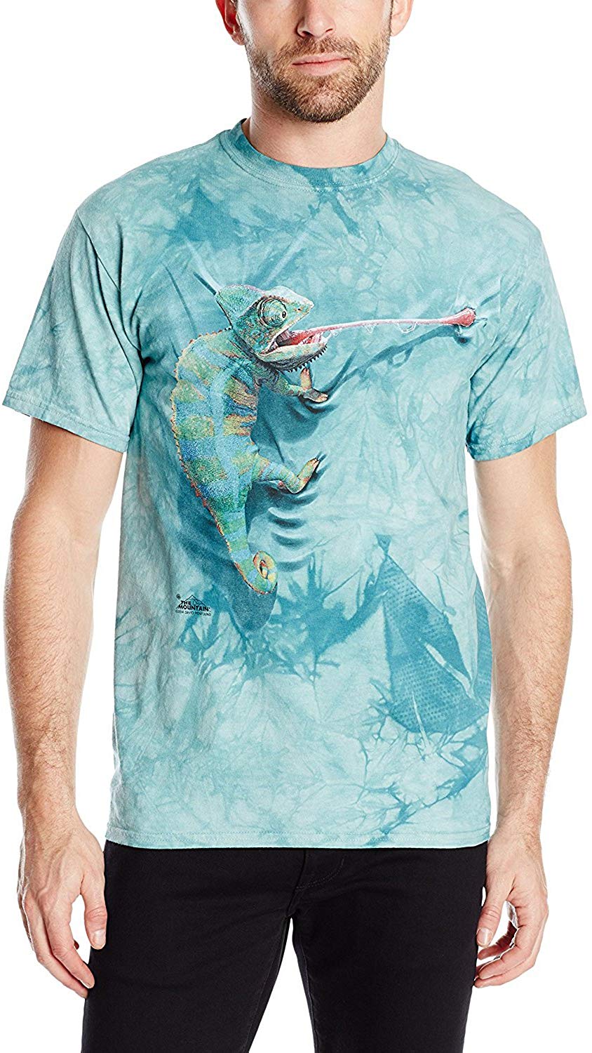 Climbing Chameleon T shirt Teal