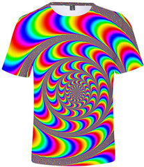Unisex 3D Novelty Tshirts Men Graphic Funny Tees Printed Crewneck Short Sleeve Summer Top T Shirts Rotate Eddy