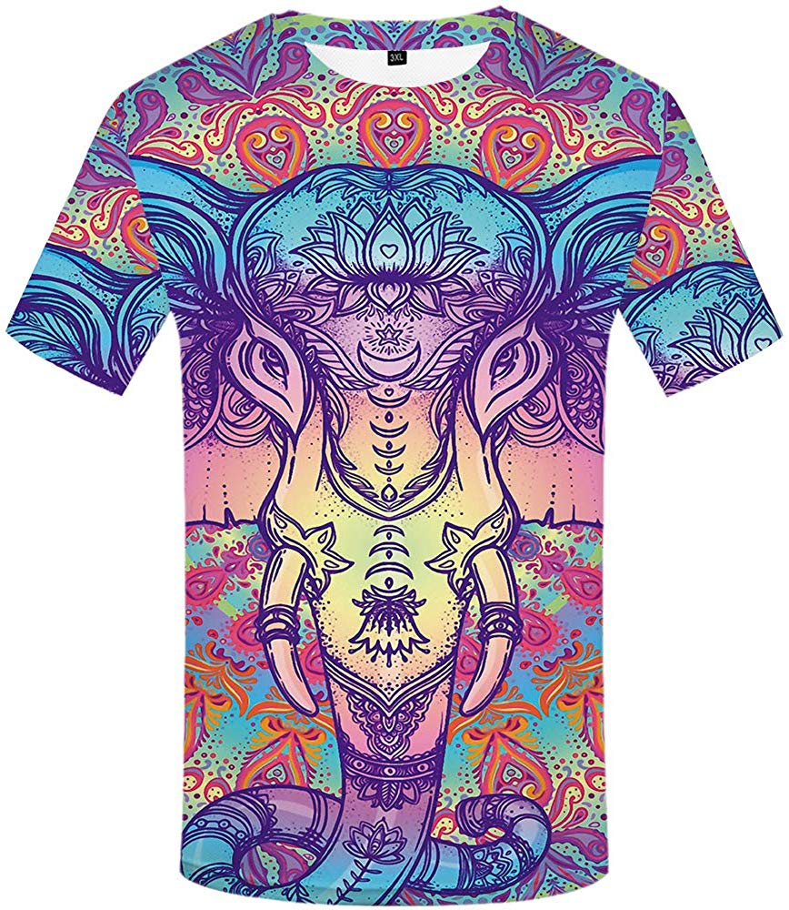 Unisex 3D Printing Graphics Wolf Shirt for Men Animal T Shirt Skull Shirts Elephant Shirt