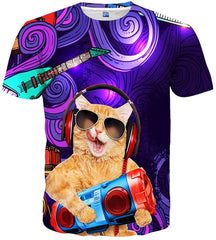 Unisex 3D Print Tshirts Short Sleeve Cool Graphic Tees for Women Men New purple