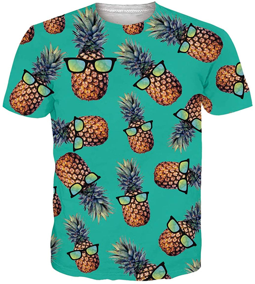 Unisex 3D Printed Funny T Shirts Casual Cool Summer Short Sleeve Tees 2019 A1 pineapple