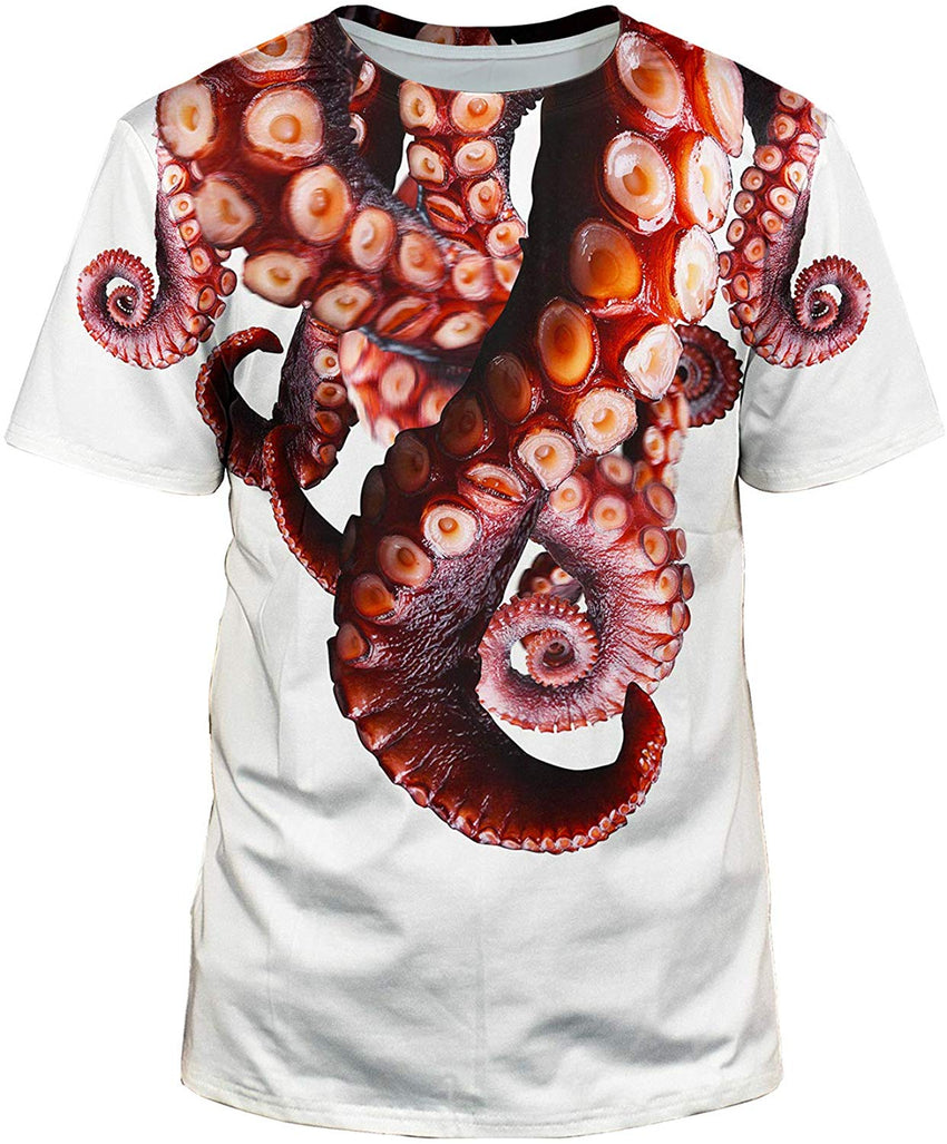 Unisex 3D Realistic Printed Casual Short Sleeve T Shirts White38