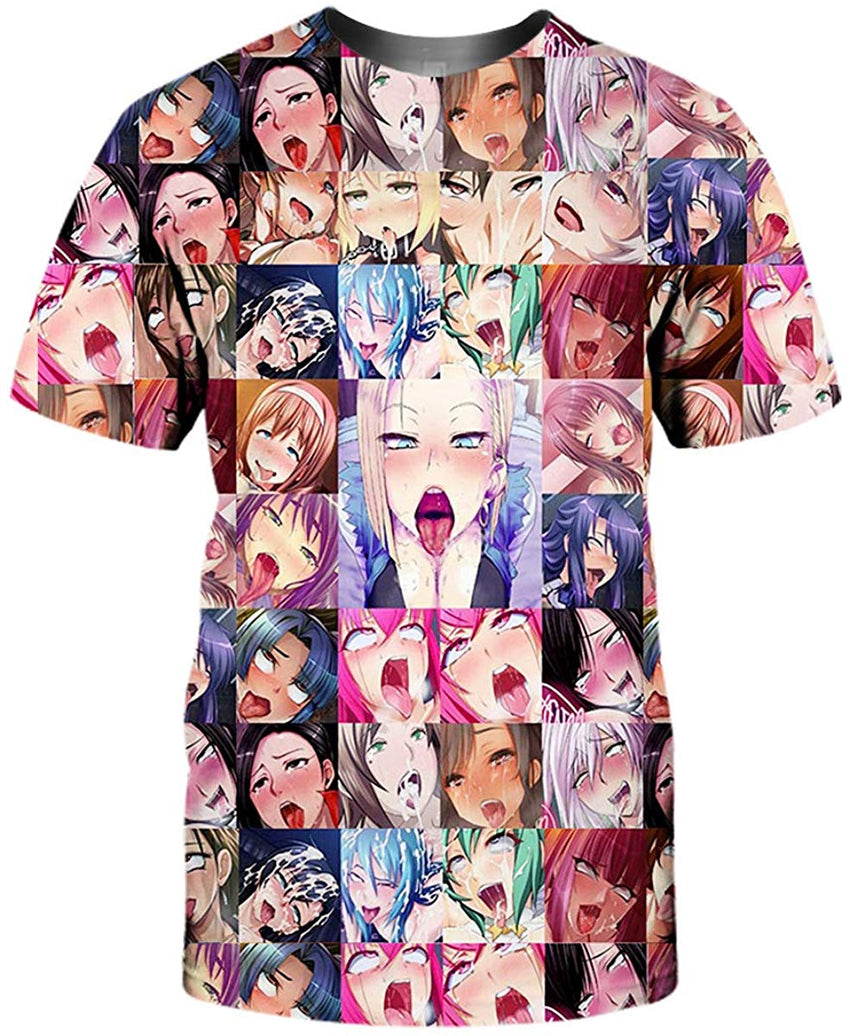Ahegao Printed T Shirt 3D Printed Short Sleeve Venom Unisex A 01 dx