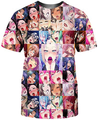 Ahegao Printed T Shirt 3D Printed Short Sleeve Venom Unisex A 01 dx
