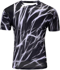 Men's Fashion 3D Print Hip Hop Style T Shirts Cool Creative Imagination Tee Lightening