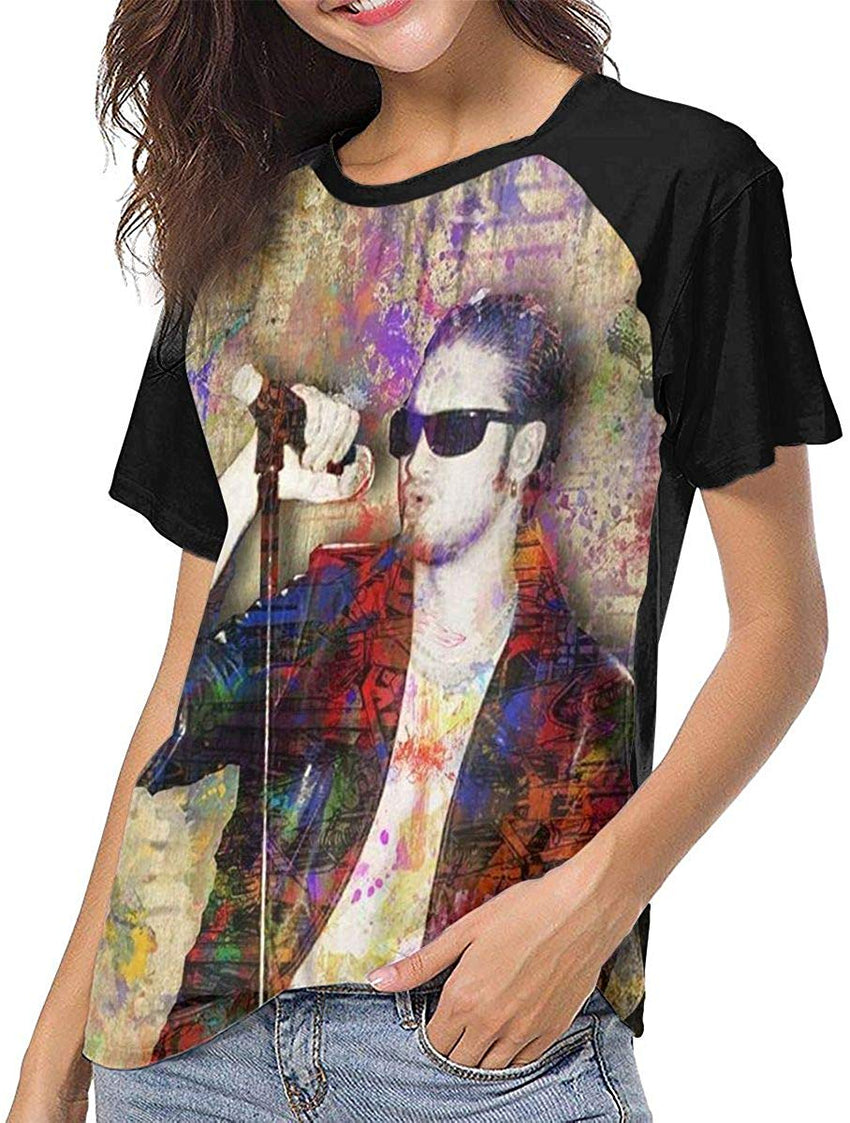 Layne Staley Short Sleeve Womens 3D Print Baseball T Shirt Hip Hop Sports Raglan Tee Top Shirt Nature
