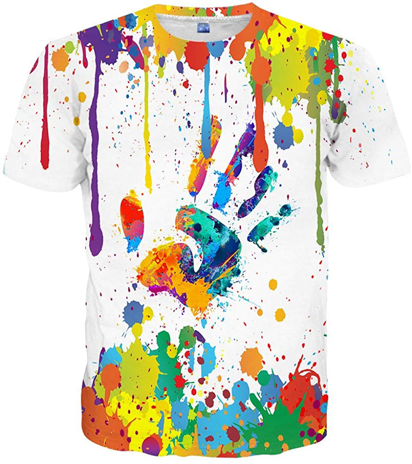 Unisex 3D Colorful Print Graphic Tee Shirts for Men Women and Teens Style77