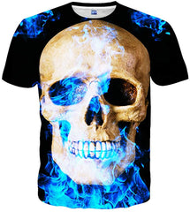 Unisex Casual 3D Print Short Sleeve T Shirt Tees Blue35
