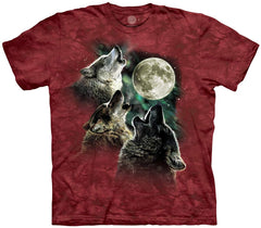 Men's Three Wolf Moon Short Sleeve Tee Red