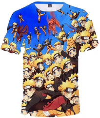 Unisex Novelty Tee Tops 3D Printed with The Japanese Anime Naruto T Shirts for Men Women Cute Naruto