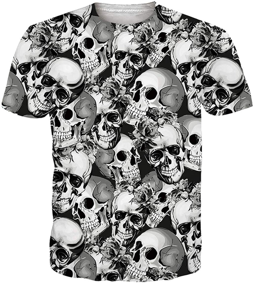 Unisex 3D Printed Funny T Shirts Casual Cool Summer Short Sleeve Tees 2019 Skull