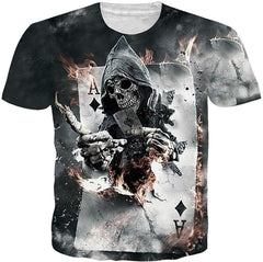 Unisex T Shirts 3D Printed Cool Graphic Tees Funny Casual Short Sleeve Tops M XXL Grim Reaper