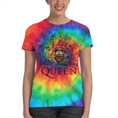 Freddie Mercury Queen Rock Band Women's 3D Tie Dye T Shirt Bohemian Rhapsody T Shirt Black1