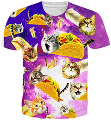 Mens T Shirts 3D Graphics Print Short Sleeve Funny Summer T Shirts 3 Taco Cat