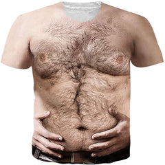 Unisex Short Sleeve T Shirts 3D Novelty Print Casual Funny Graphic Tees S 3XL A2 Hairy Chest 2