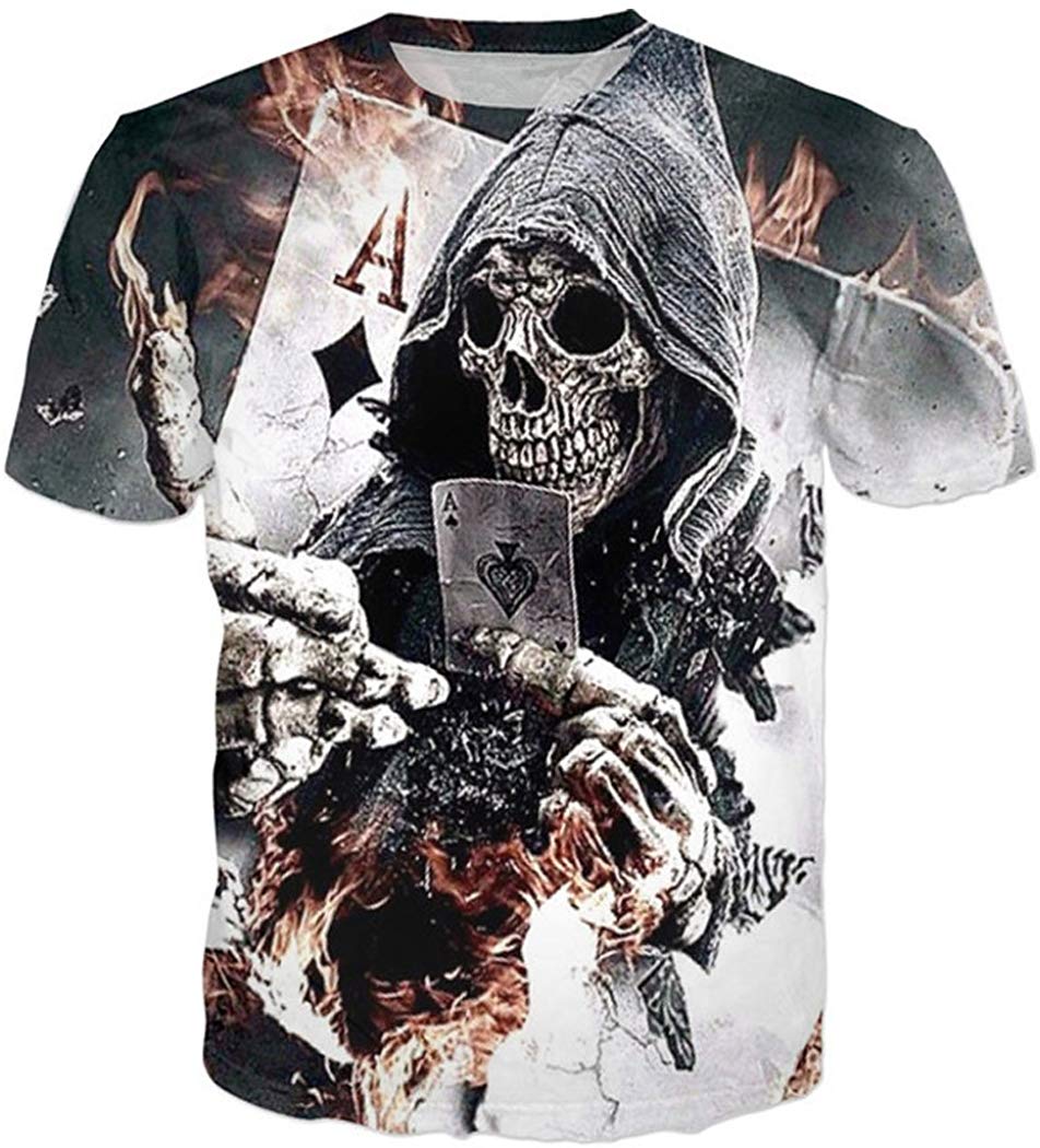 3D Print Shirt Hipster Unisex Men Women Clothing Tops Swag T Shirt Skull Diamond