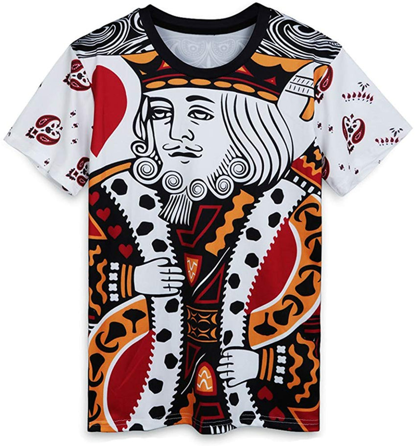 Summer Fashion Women Men Printed Short Sleeve Tee Tops T Shirts Playing Card