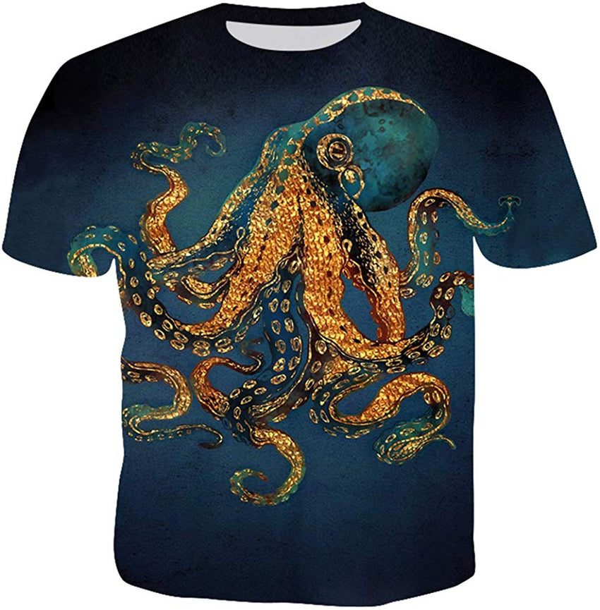 Unisex Casual Cool 3D T Shirts Summer Fashion Shirts Octopus