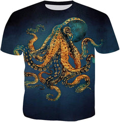 Unisex Casual Cool 3D T Shirts Summer Fashion Shirts Octopus