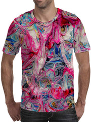 Unisex 3D Printed Tie Dye Creative Funny Summer Casual Short Sleeve T Shirts Tees T03317