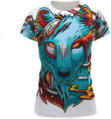 Novelty Shirts 3D Printed Short Sleeve Colorful T Shirt Fashion Couple Tees Wolf
