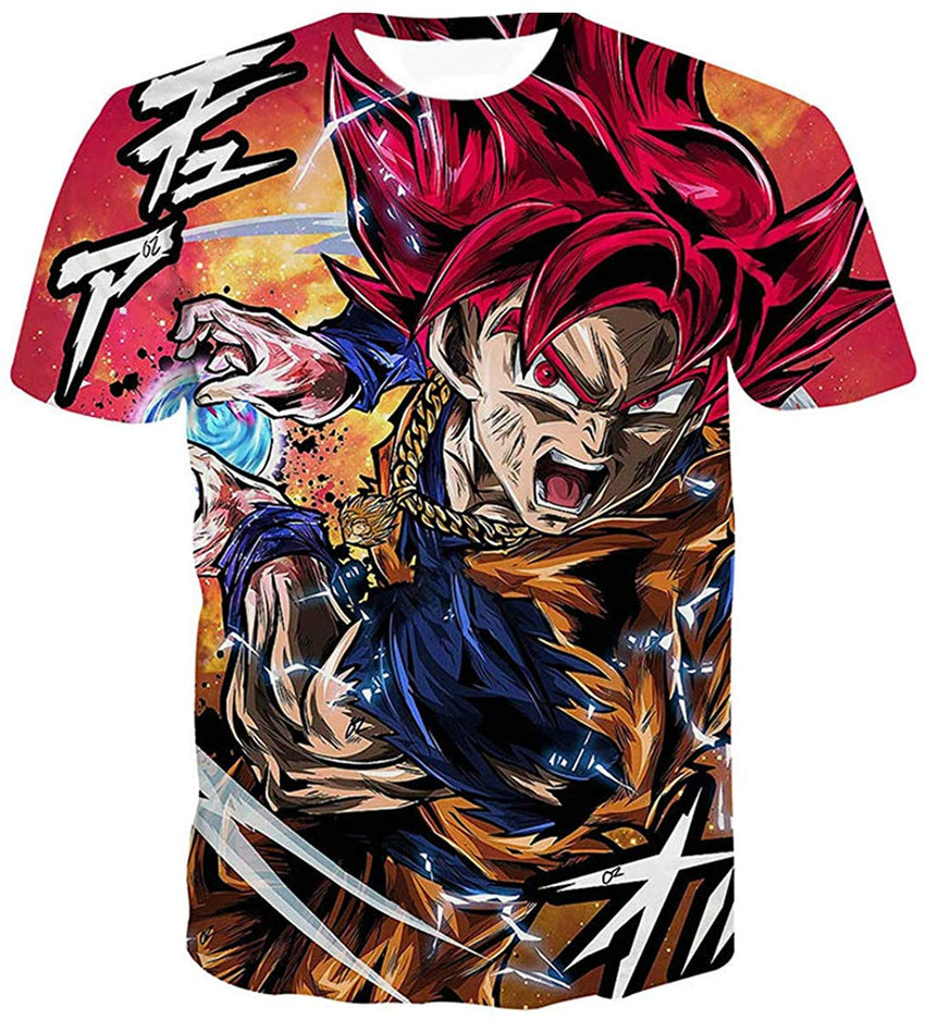 Men Dragon Ball 3D Print Short Sleeve Pullover Regular Fit T Shirt Color 22