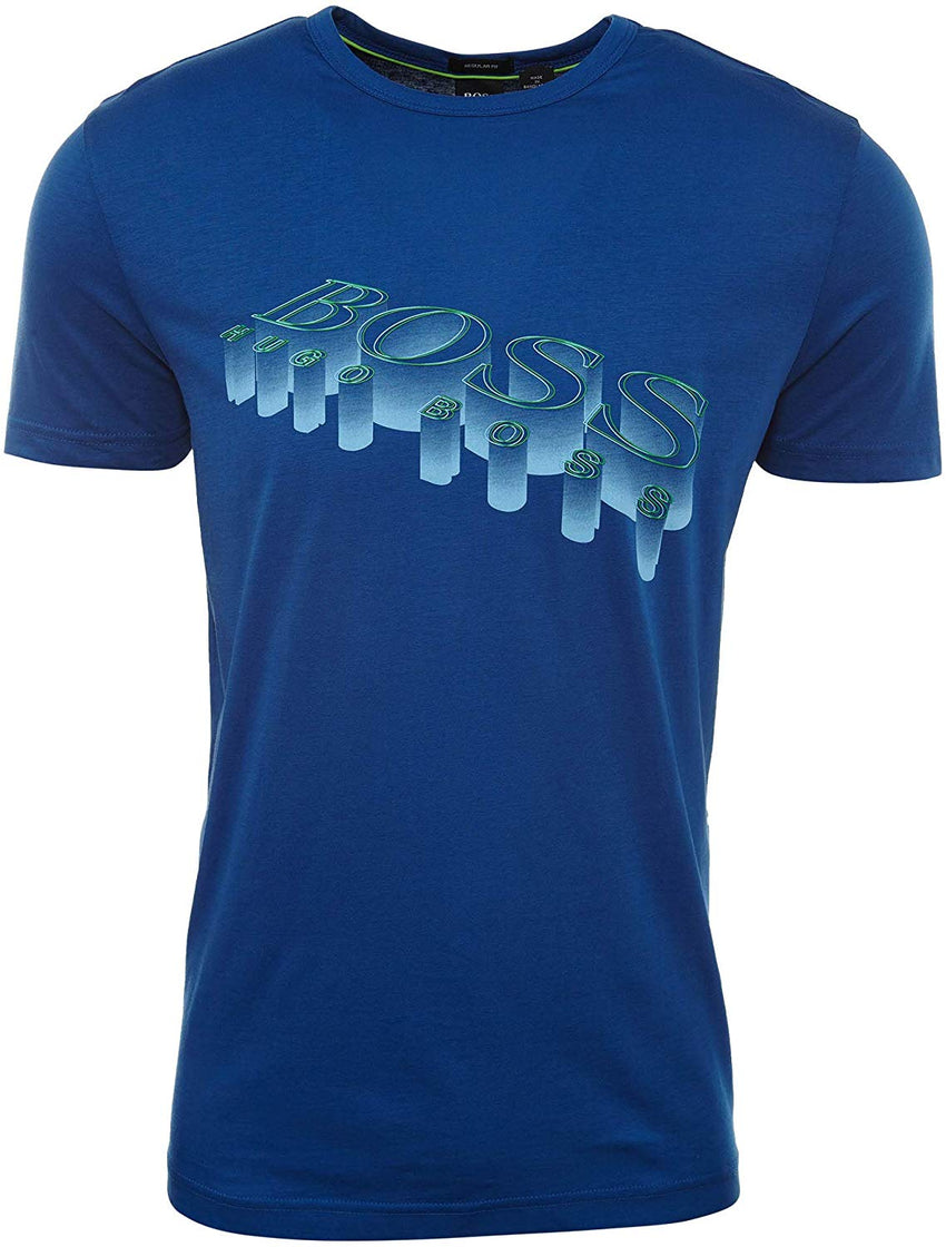 Mens 3D Logo T Shirt Soft Cotton Blue 50383418 420 Nature