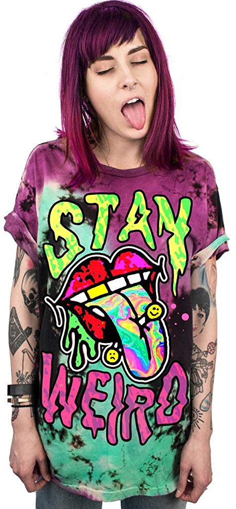 Women T Shirt Fashion Girls Punk Tee Tops 3D Printing Loose Short Sleeve Streetwear Hip Hop Tshirt Stay Weird