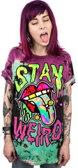 Women T Shirt Fashion Girls Punk Tee Tops 3D Printing Loose Short Sleeve Streetwear Hip Hop Tshirt Stay Weird