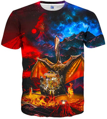 Unisex Casual 3D Print Short Sleeve T Shirt Tees Yellow22