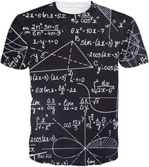 Unisex Cool Novelty 3D Graphic Print T Shirts Summer Short Sleeve Crewneck Tees Casual Tops Math