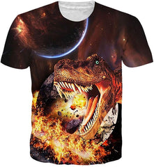 Men Casual Shirts Sexy Women Printing 3D T Shirt Dinosaur