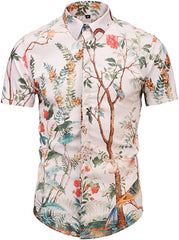 Men's Short Sleeve Luxury Print Button Dress Shirt Al003 32