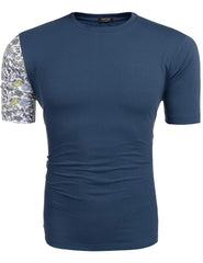 Mens Octopus Short Sleeve Cotton T Shirt Print Tee Casual Shirts Nave Blue
