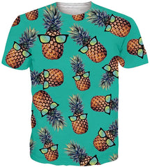 Mens T Shirts 3D Graphics Print Short Sleeve Funny Summer T Shirts Funny Pineapple