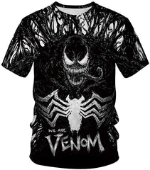 Venom Shirt,3D Venom Shirt Short Sleeve Shirts Casual Compression T Shirt Black white1 Men