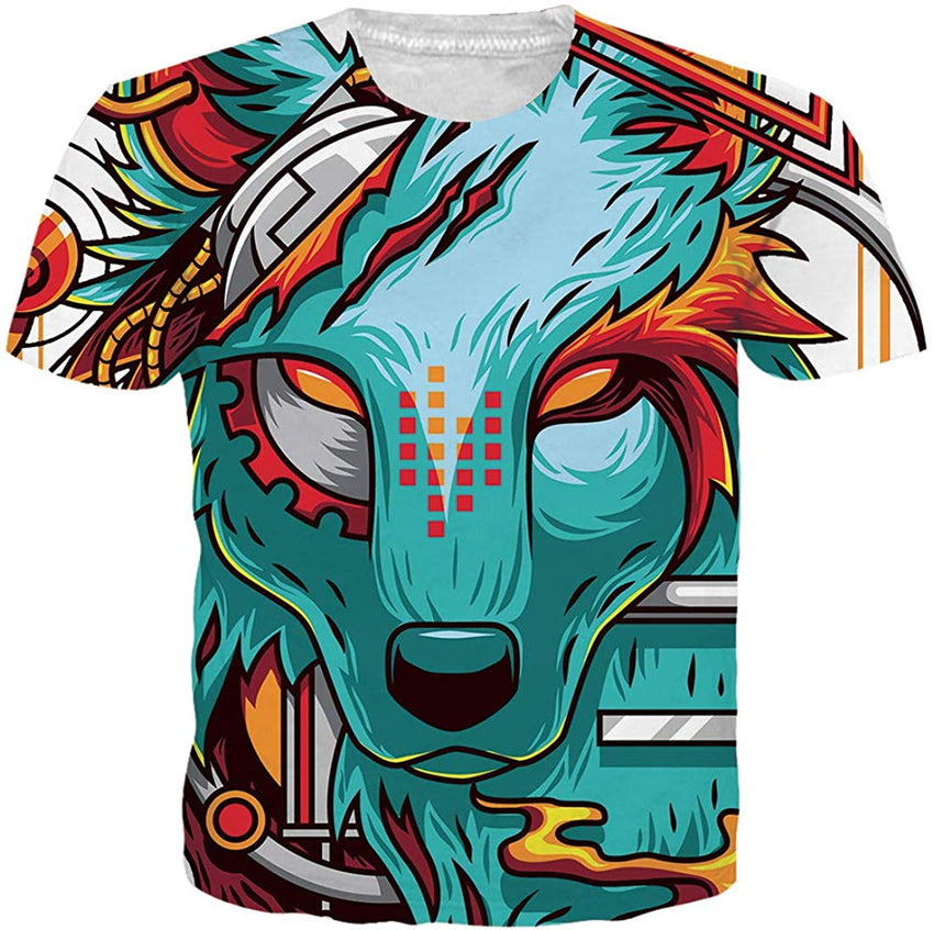 Unisex T Shirts 3D Printed Cool Graphic Tees Funny Casual Short Sleeve Tops M XXL Wolf 5