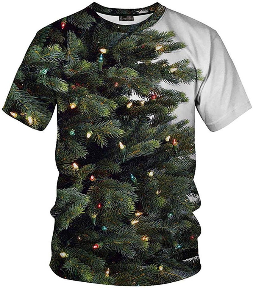 Unisex Men Women Realistic 3D Digital Print Couples Short Sleeve T Shirts Casual Tees LYT091 Lyt130 green
