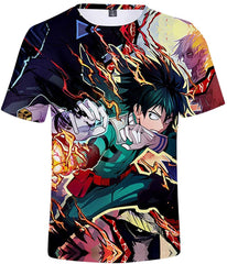 Men's 3D Anime My Hero Academia T Shirt Teens Youth Short Sleeve T Shirts Tees Color3