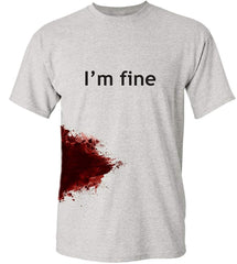 I'm Fine Graphic Novelty Sarcastic Zombie Funny T Shirt Ash