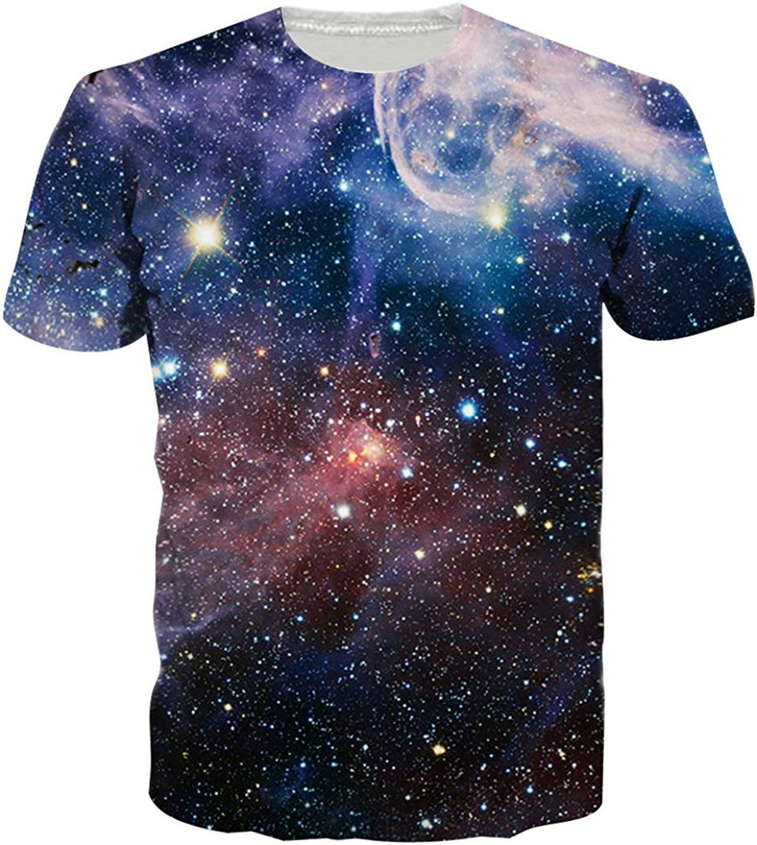 Unisex Short Sleeve 3D Digital Printed Personalized T Shirts Tees Galaxy 1