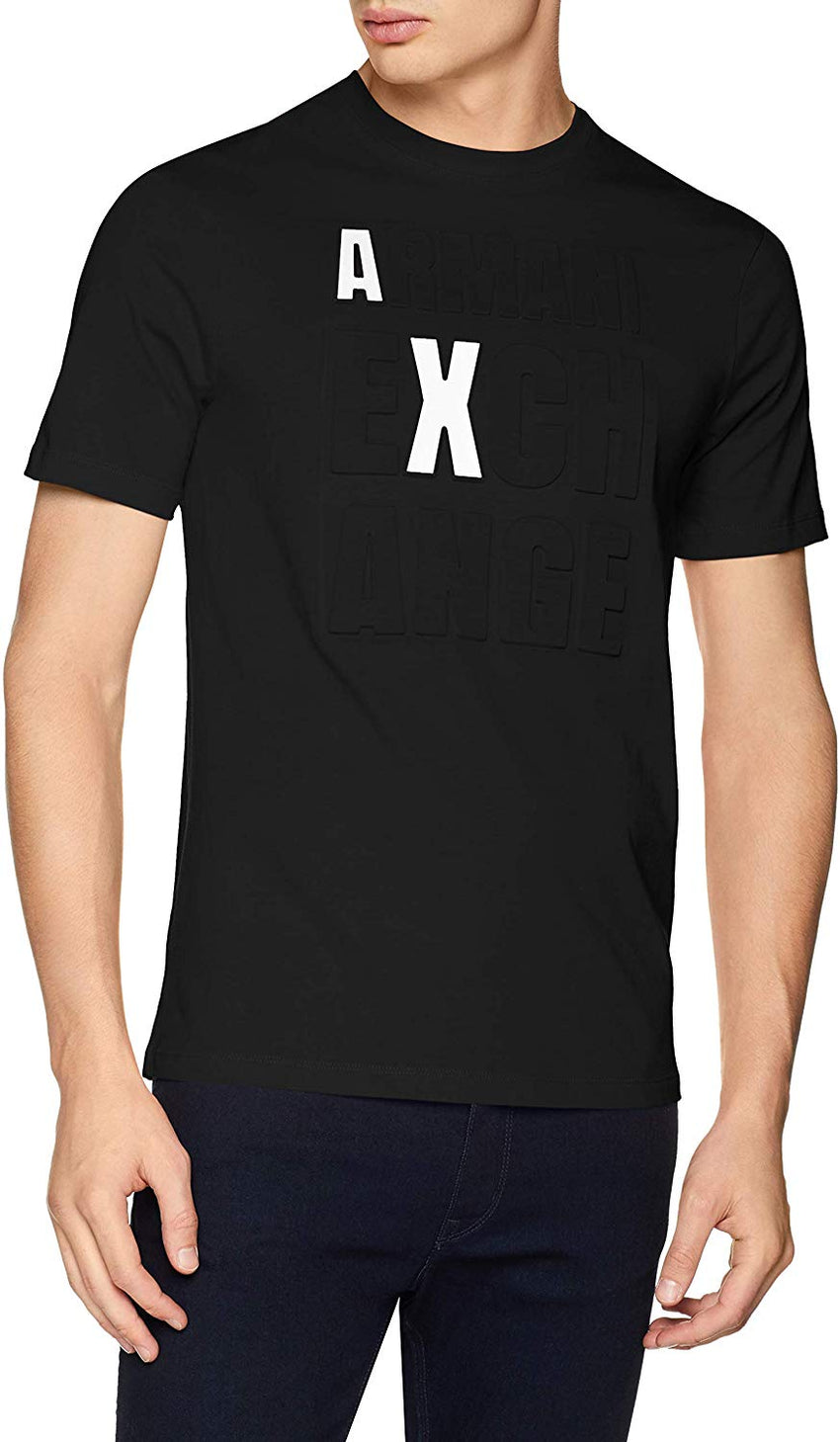Men's Short Sleeve Crew Neck 3D Graphic T Shirt Black